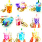 12095 PASTEL ROUND TOP BOBA FLOATY KEY CHARM-12