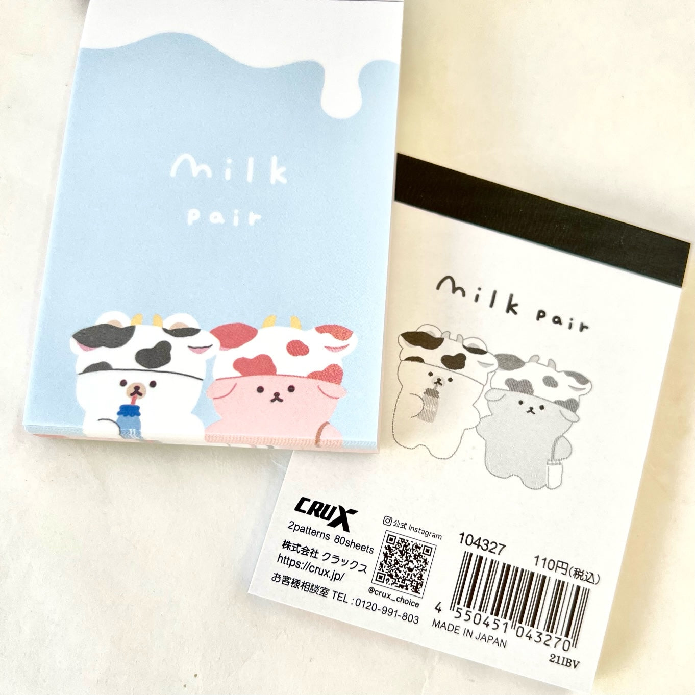 X 104327 Milk Pair Mini Notepad-DISCONTINUED