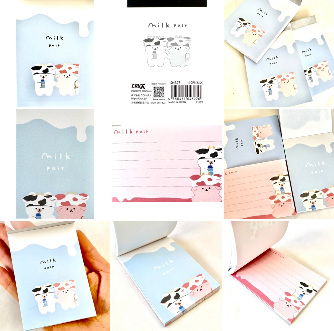 X 104327 Milk Pair Mini Notepad-DISCONTINUED