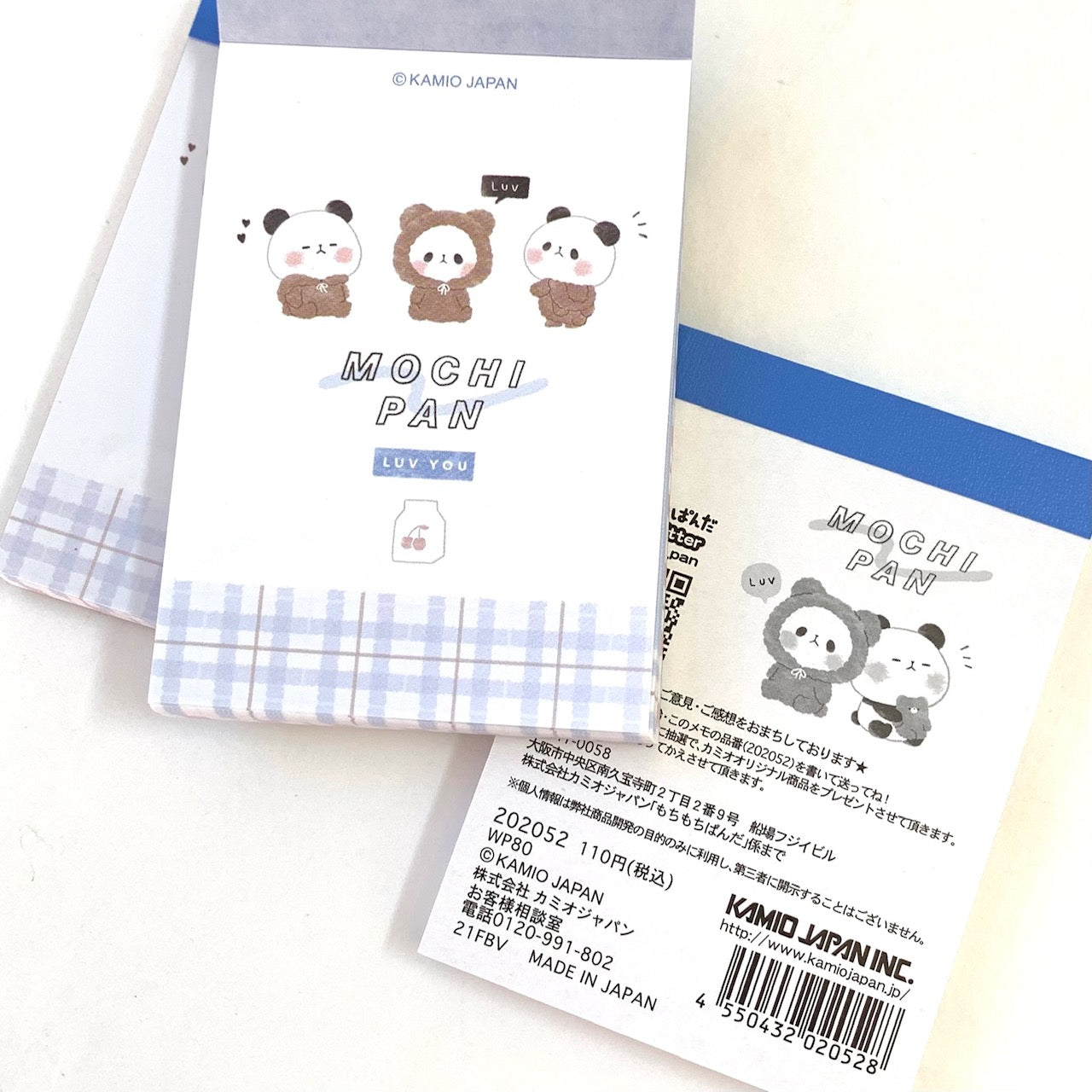 X 202052 Kamio Cozy Panda Kuma Mochi Pan Mini Notepad-DISCONTINUED