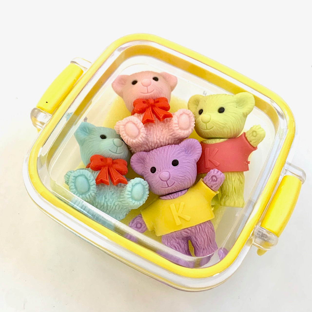 X 38448 IWAKO 4 BEAR ERASERS IN A BOX-DISCONTINUED