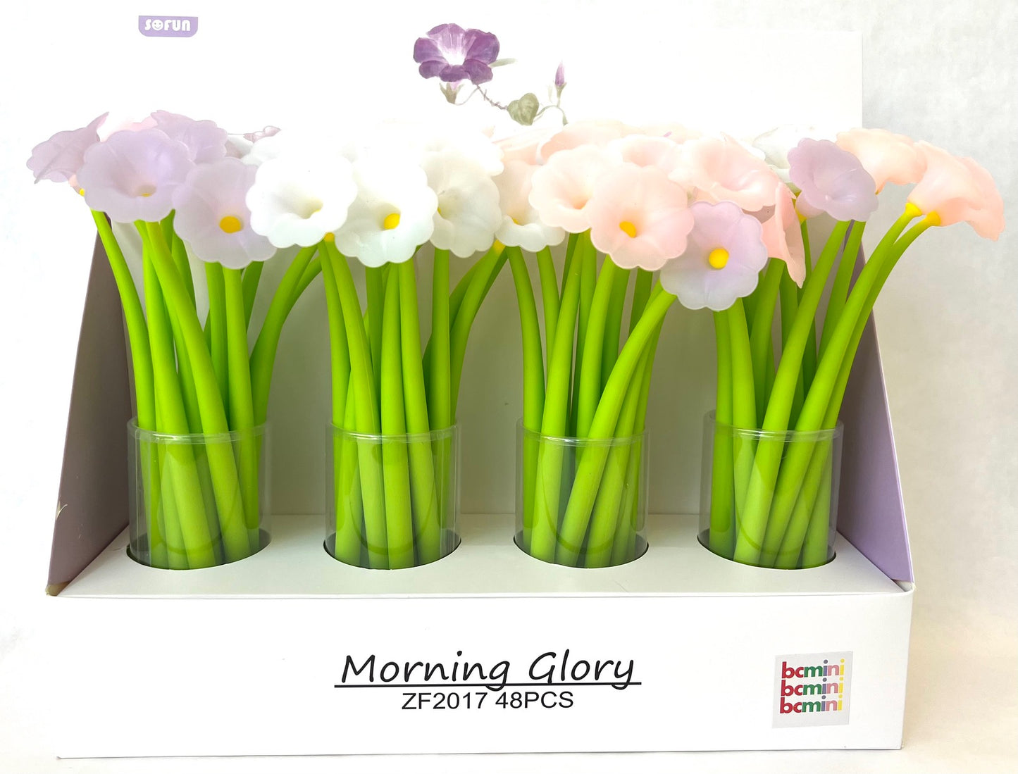 22463 MORNING GLORY FLOWER WIGGLE GEL PEN-48
