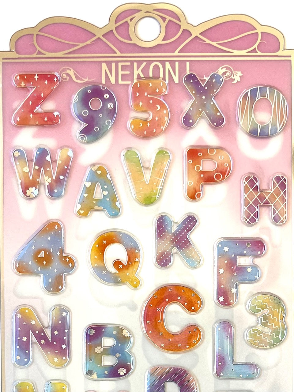 Thin Block Font Glitter Letter Stickers: Rainbow, 305 pc –