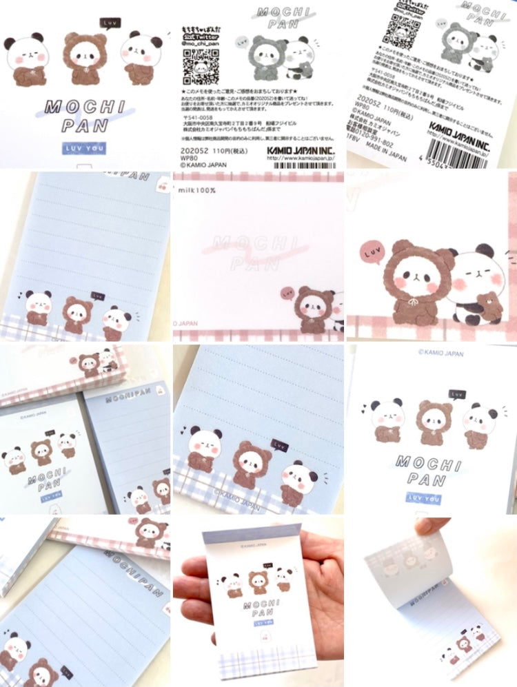 X 202052 Kamio Cozy Panda Kuma Mochi Pan Mini Notepad-DISCONTINUED