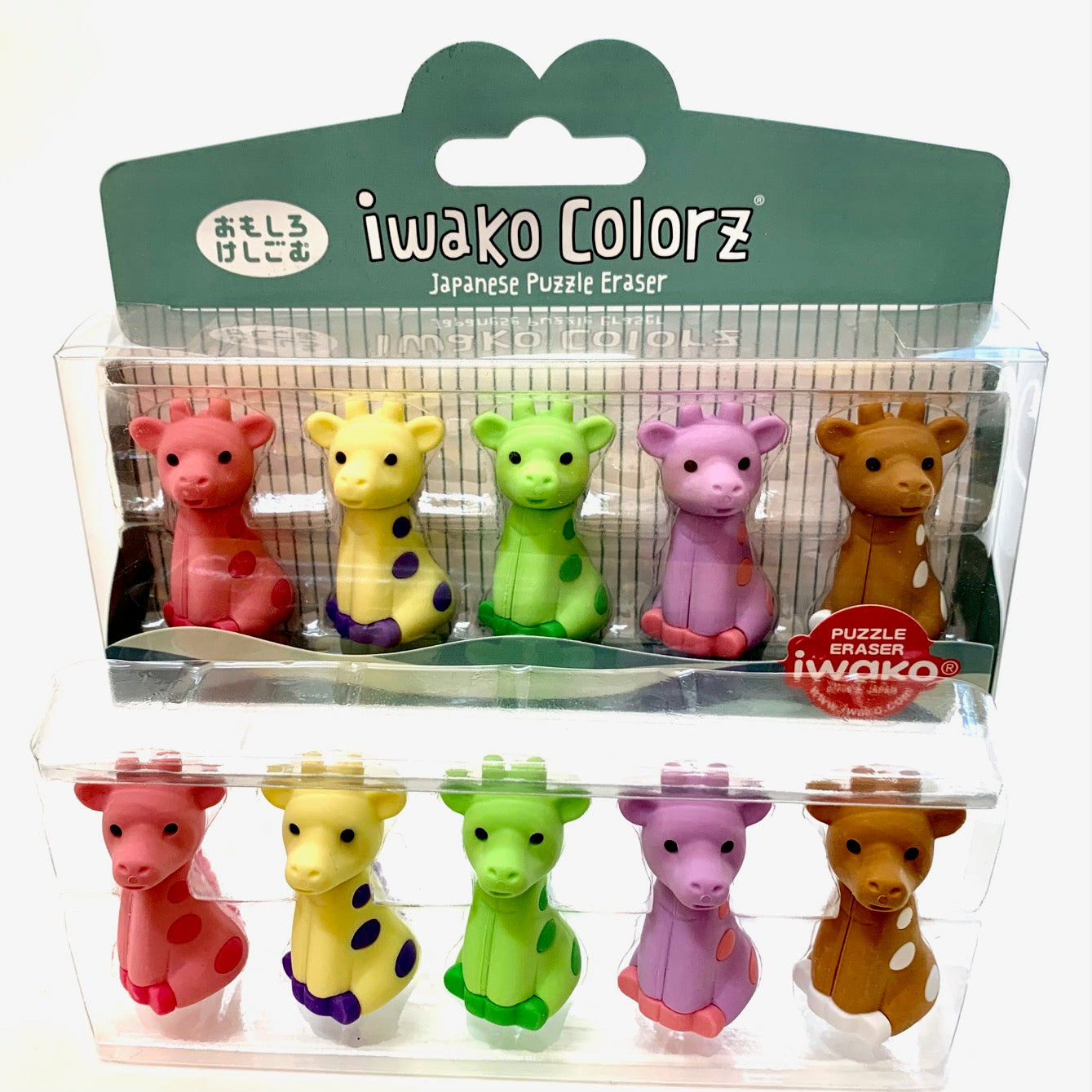 384511 IWAKO Colorz Giraffe -1 box of 5 Erasers