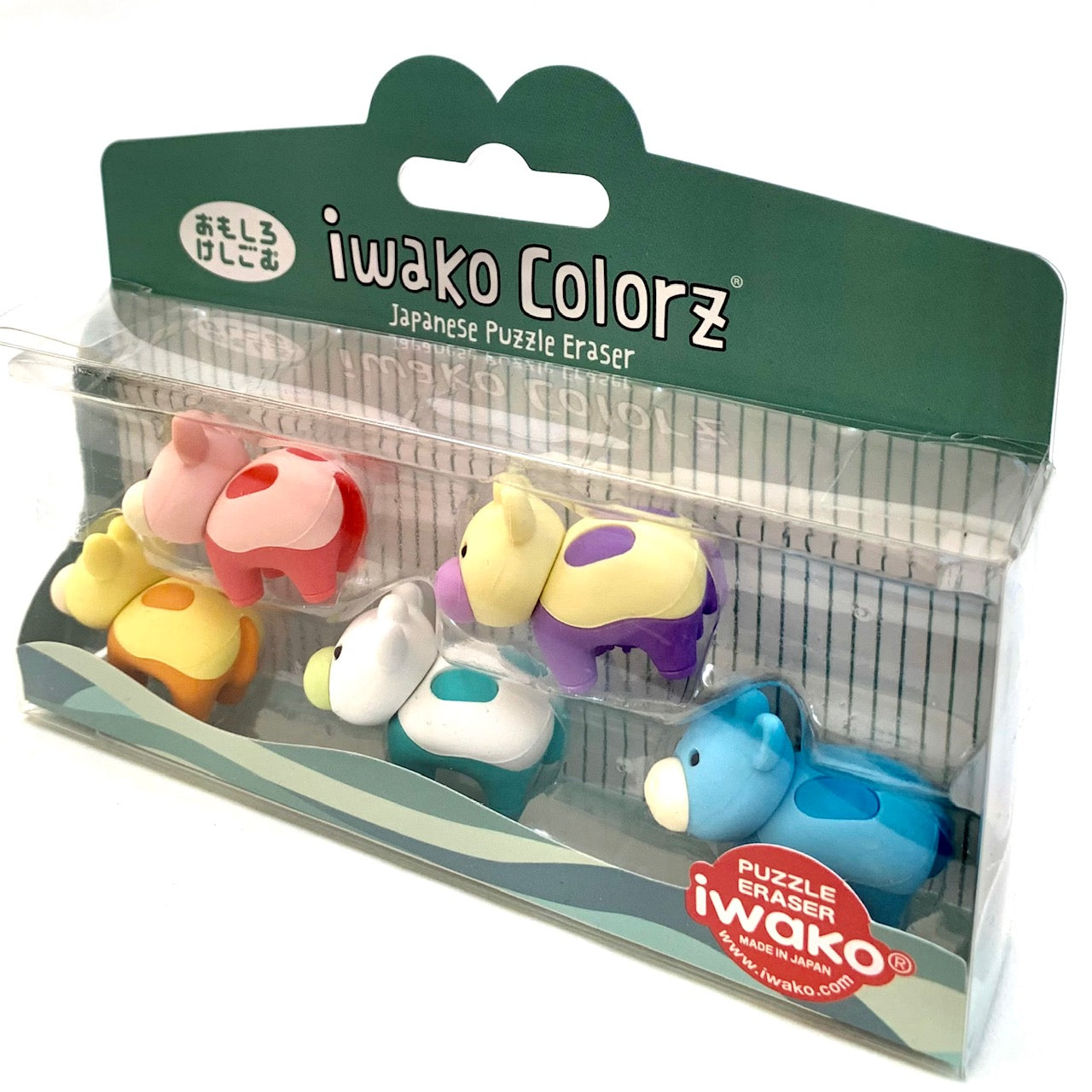 38454 IWAKO Colorz Cows -12 sets of 5 Erasers