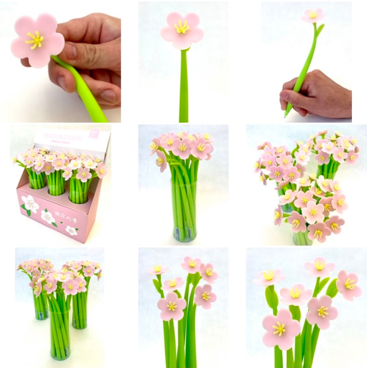 X 22418 PEACH BLOSSOM FLOWER WIGGLE GEL PEN-DISCONTINUED