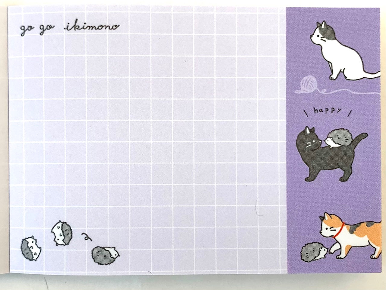 X 100115 Crux Playful Cat & Hedgehog Petit Notepad-DISCONTINUED