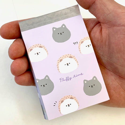 X 100902 Crux Cat & Hedgehog Petit Notepad-DISCONTINUED