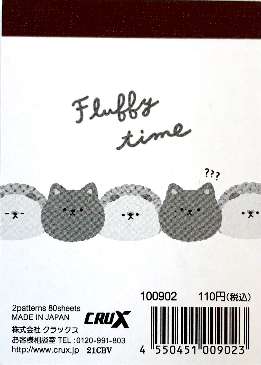 X 100902 Crux Cat & Hedgehog Petit Notepad-DISCONTINUED