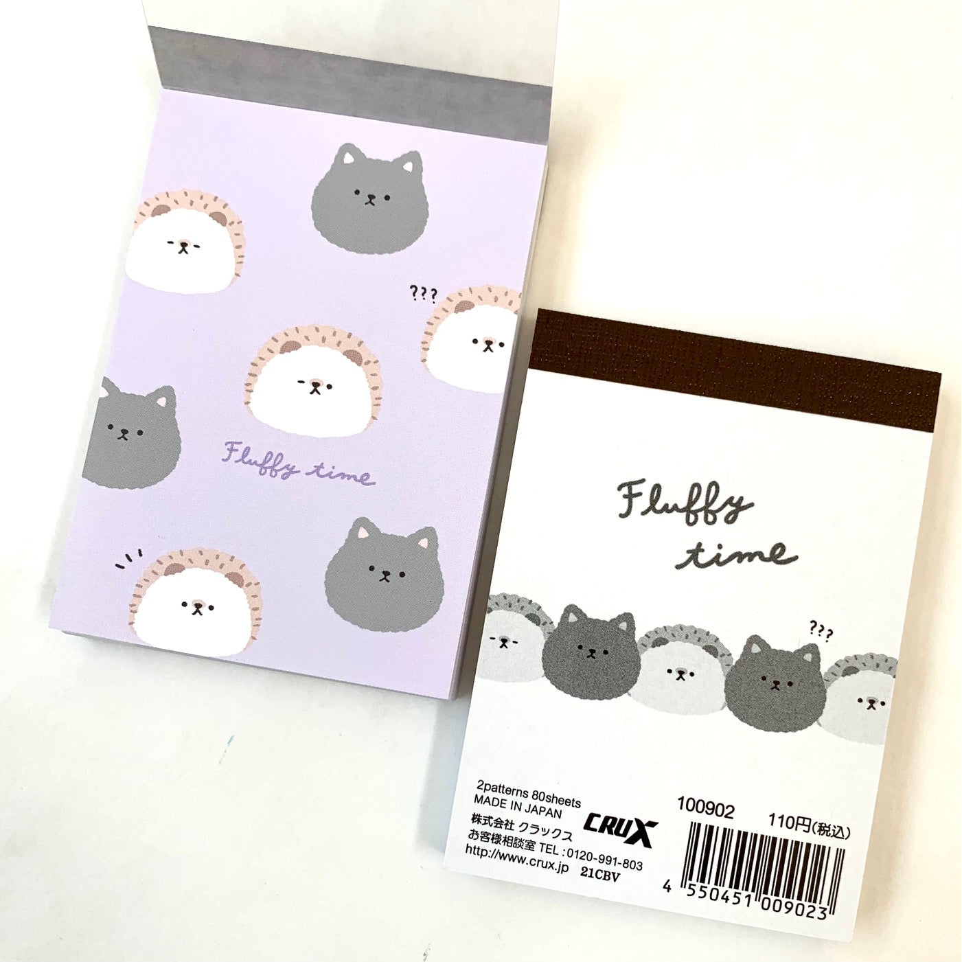 X 100902 Crux Cat & Hedgehog Petit Notepad-DISCONTINUED