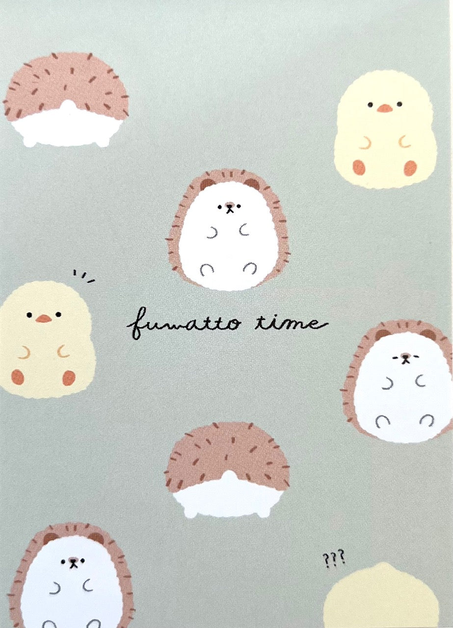 X 104552 Duck & Hedgehog Fuwatto Time CRUX Mini Notepad-DISCONTINUED
