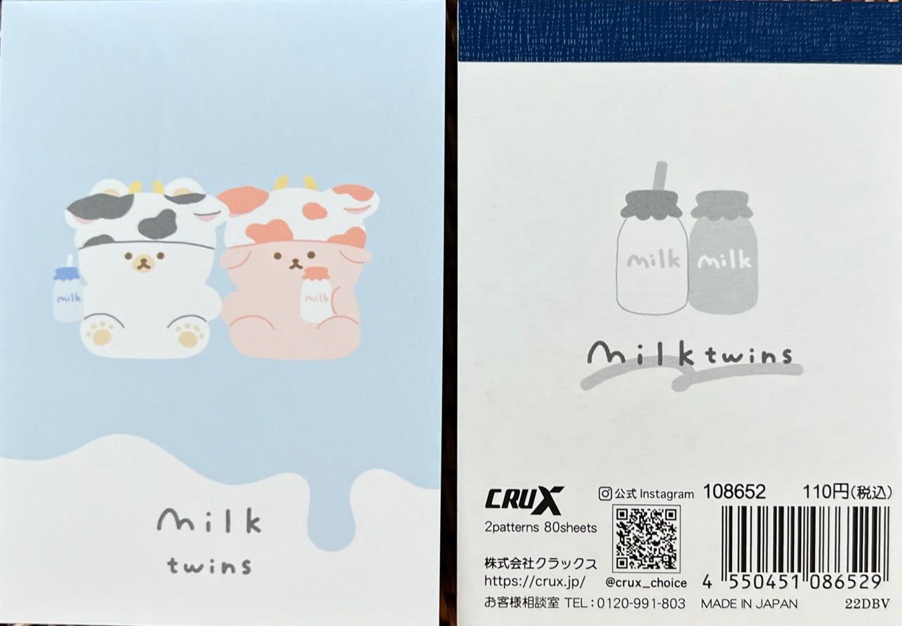 X 108652 Milk Twin Mini Notepad-DISCONTINUED