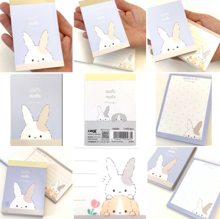 X 102563 Crux Rabbit Bunny Mofu Mofu Notepad-DISCONTINUED