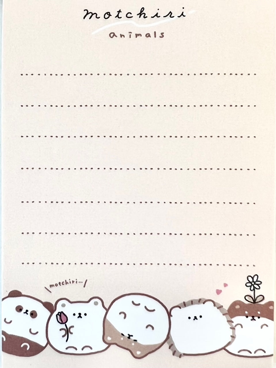 X 105626 Round Motchiri Animals Mini Notepad-DISCONTINUED