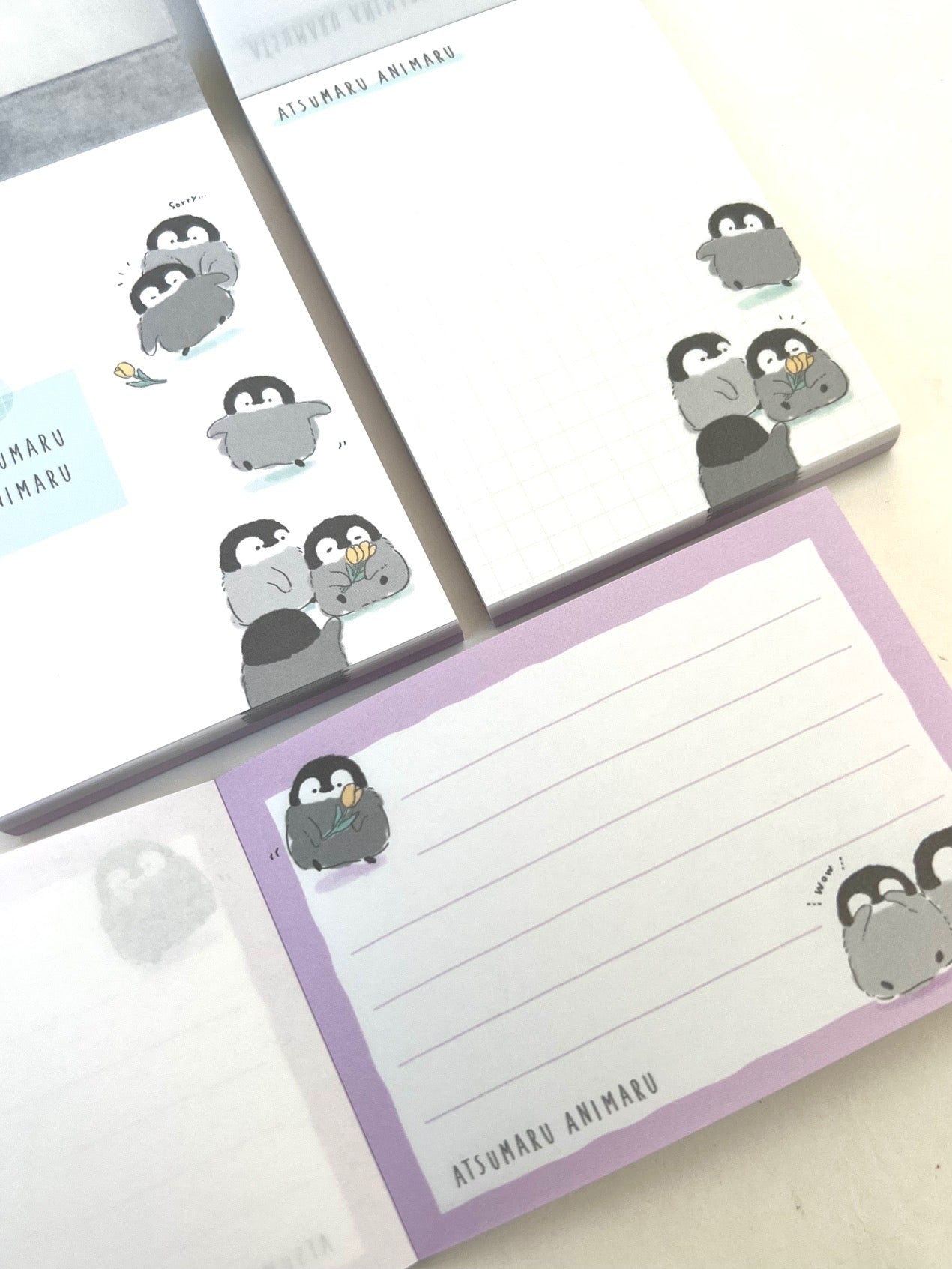 X 105627 Penguin Party Atsumaru Animaru Mini Notepad-DISCONTINUED