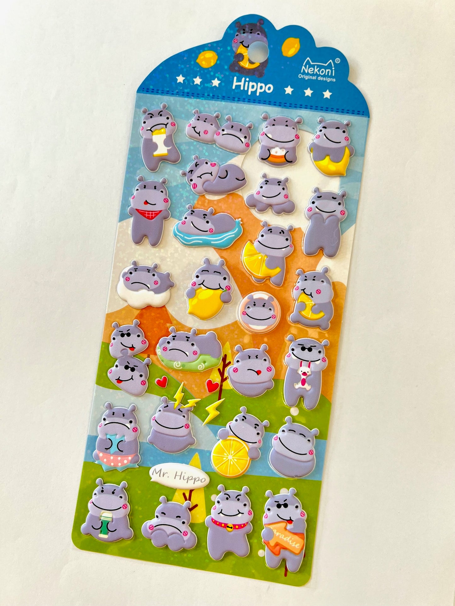 51026 HIPPO PUFFY STICKERS-10