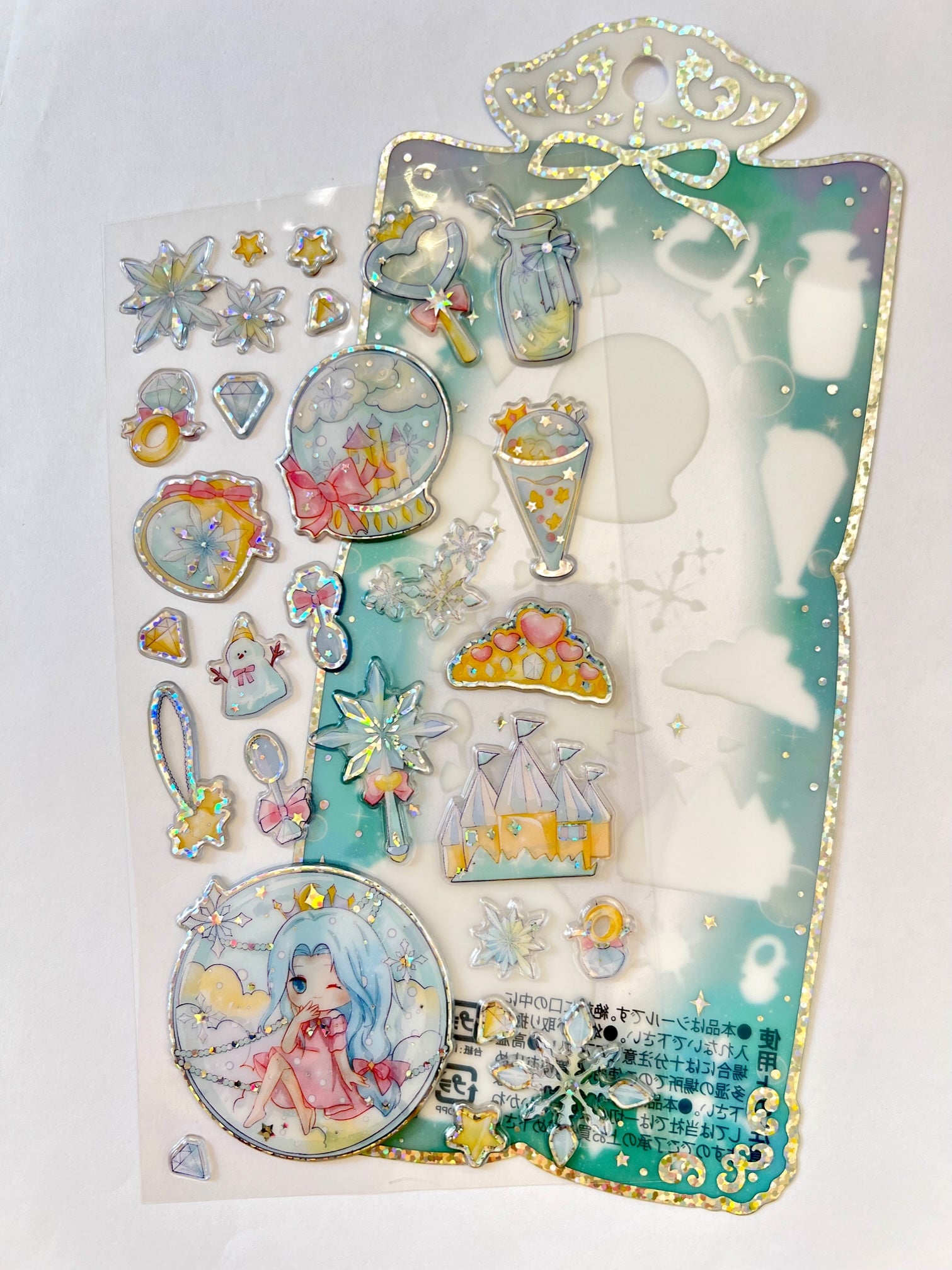 51034 BLUE SHINY PRINCESS STICKERS-10 – BCmini