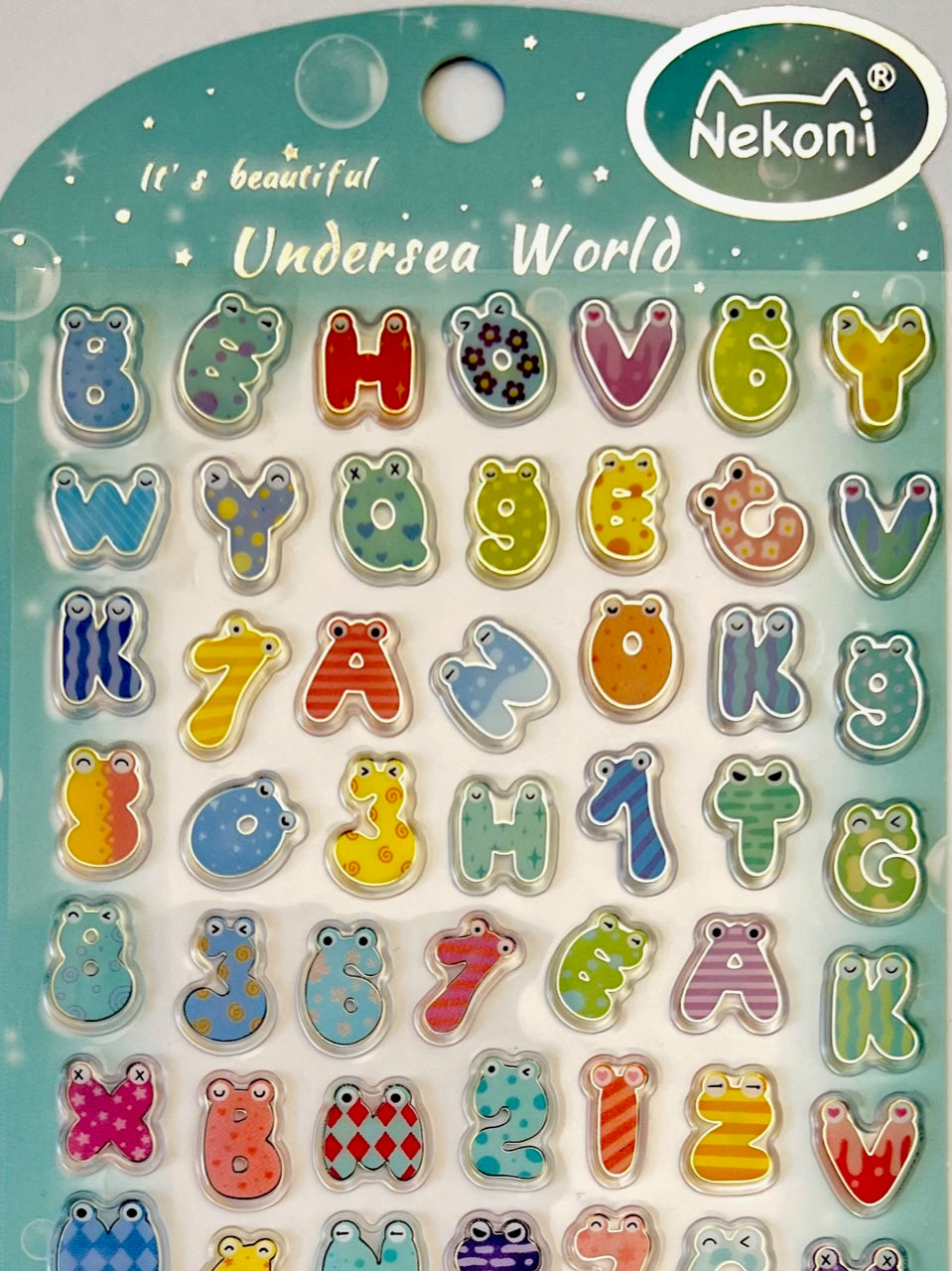 51127 LETTERS AND NUMBERS SHINY RAINBOW STICKERS-10 – BCmini
