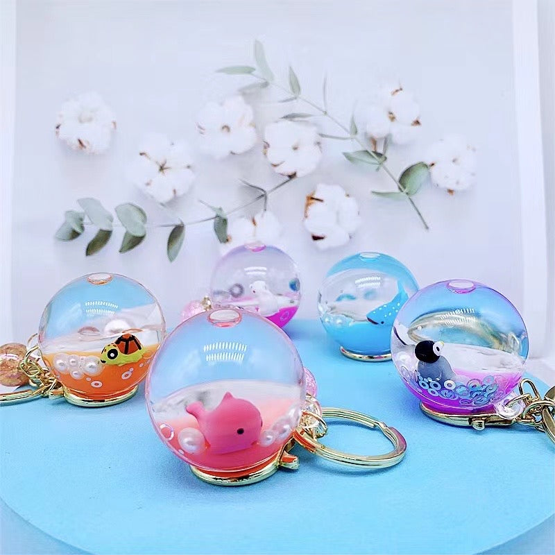 12106 SEA ANIMAL ORB FLOATY KEY CHARM-12