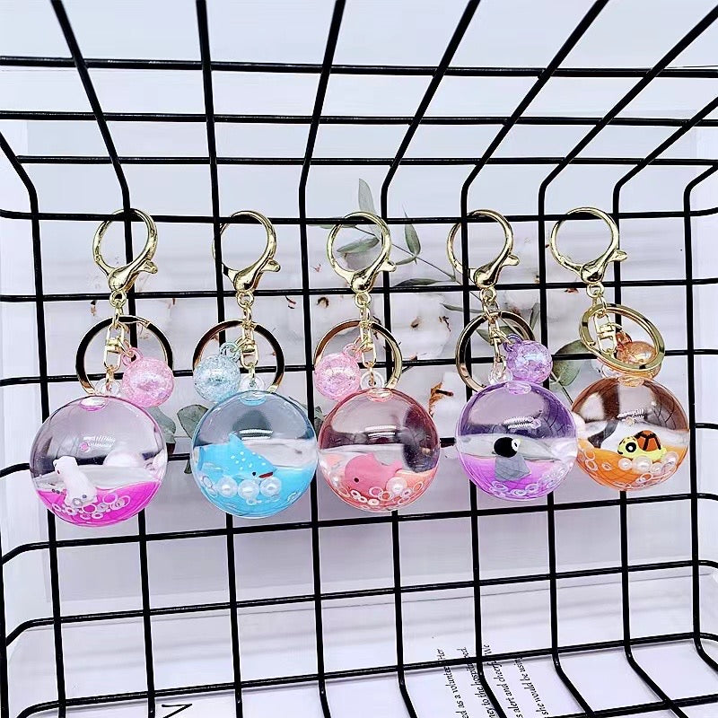 12106 SEA ANIMAL ORB FLOATY KEY CHARM-12