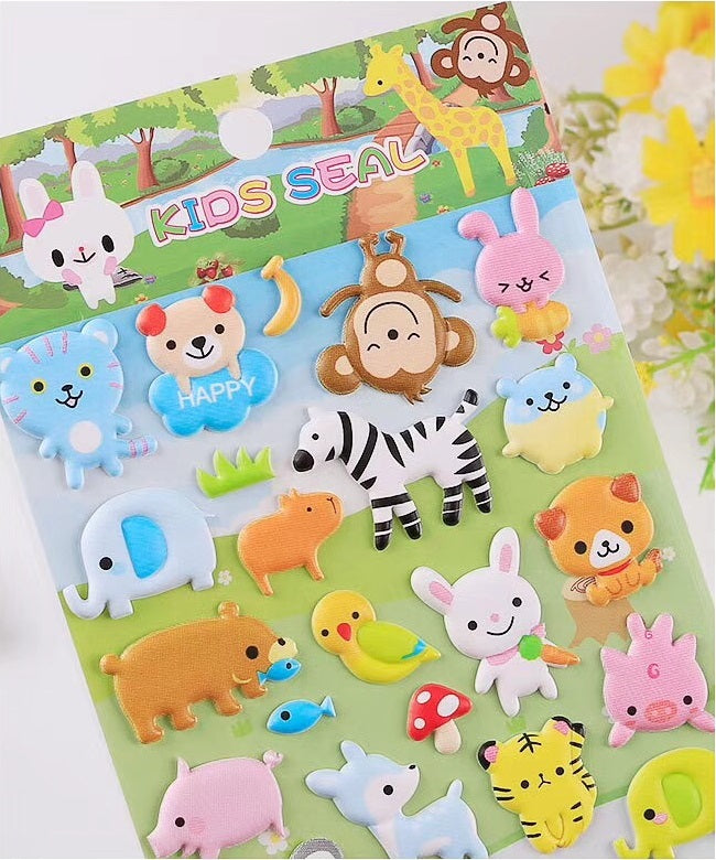 X 10122 ANIMAL PUFFY STICKERS-DISCONTINUED