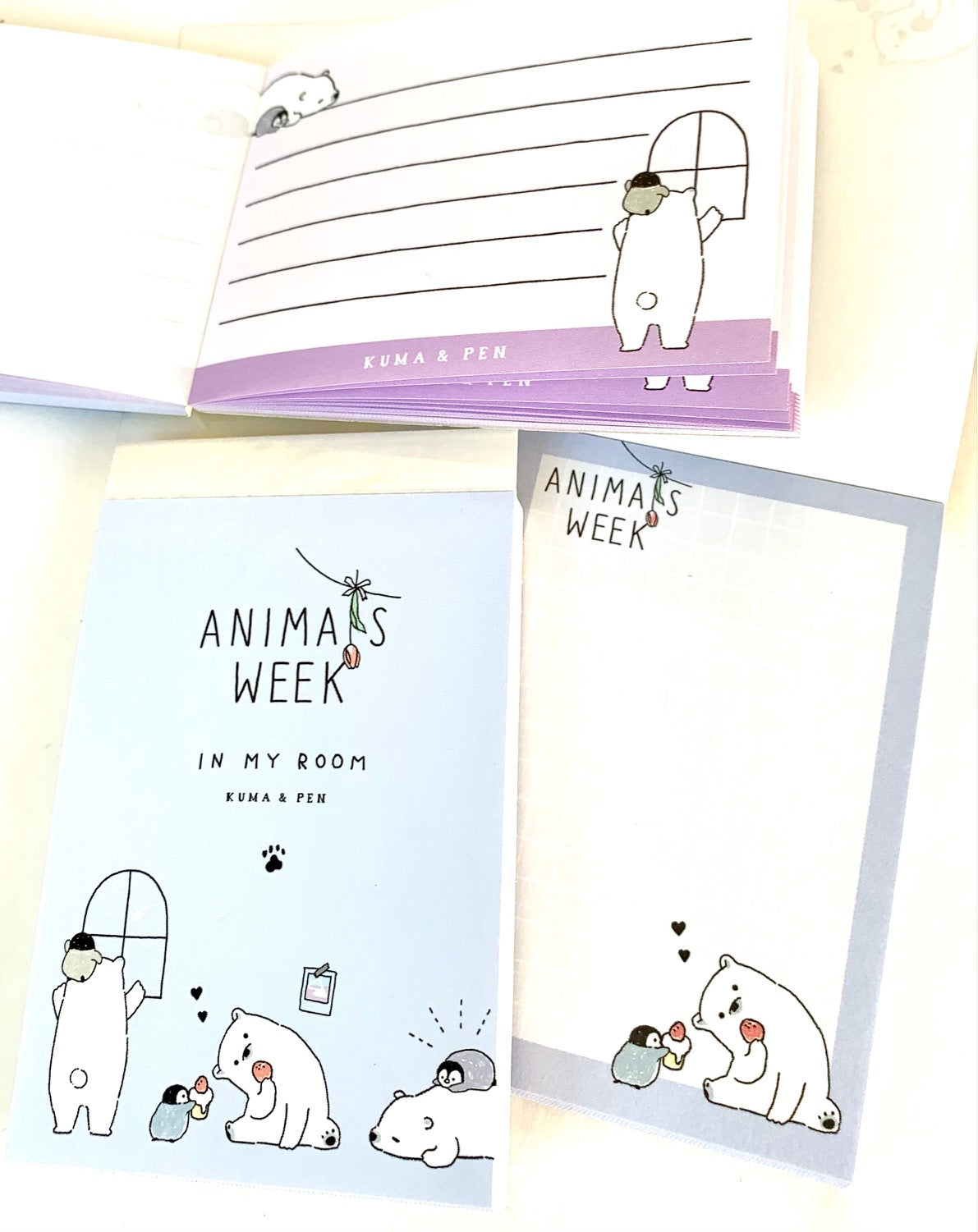 X 101101 CRUX Animals Week Penguin & Polar Bear Mini Notepads-DISCONTINUED
