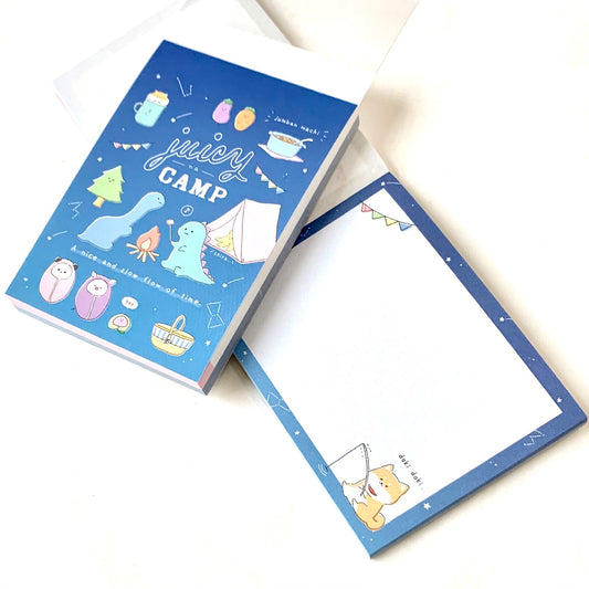 X 41271 Kamio Juicy Animal Dinosaur Camping Mini Notepad-DISCONTINUED