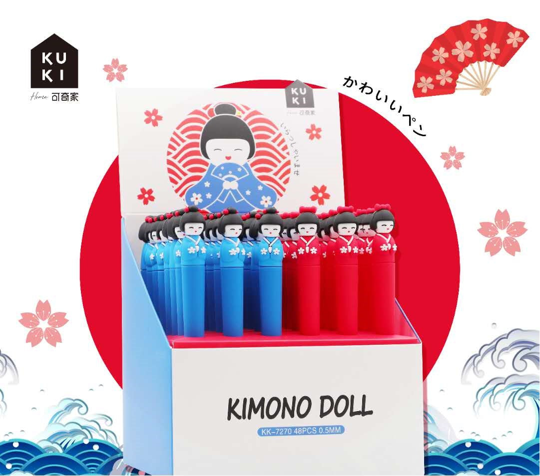 maydahui 16pcs japanese doll gel pens cute cartoon kimono girl