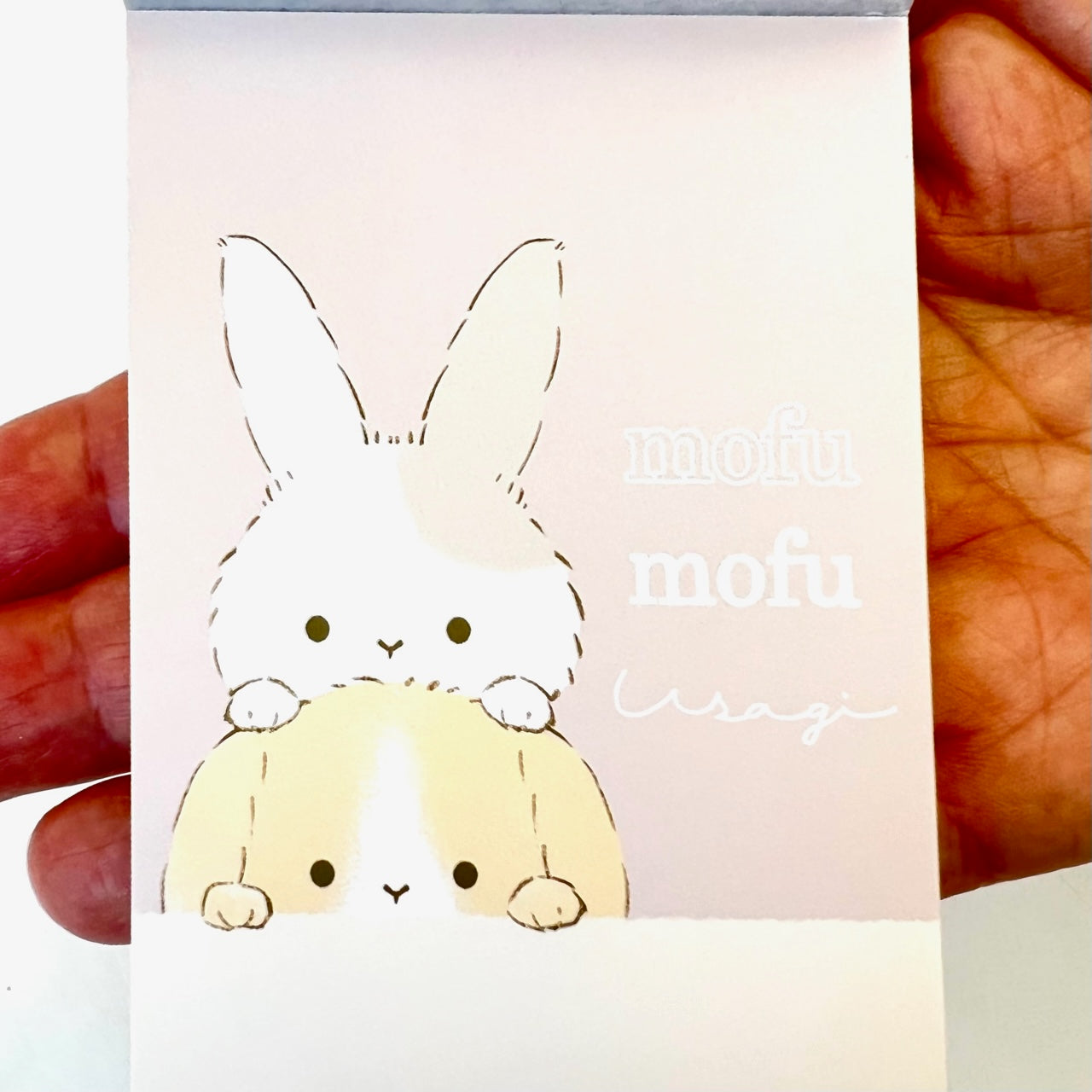 X 106140 Bunny Rabbit Mofu Mofu Mini Notepad-DISCONTINUED