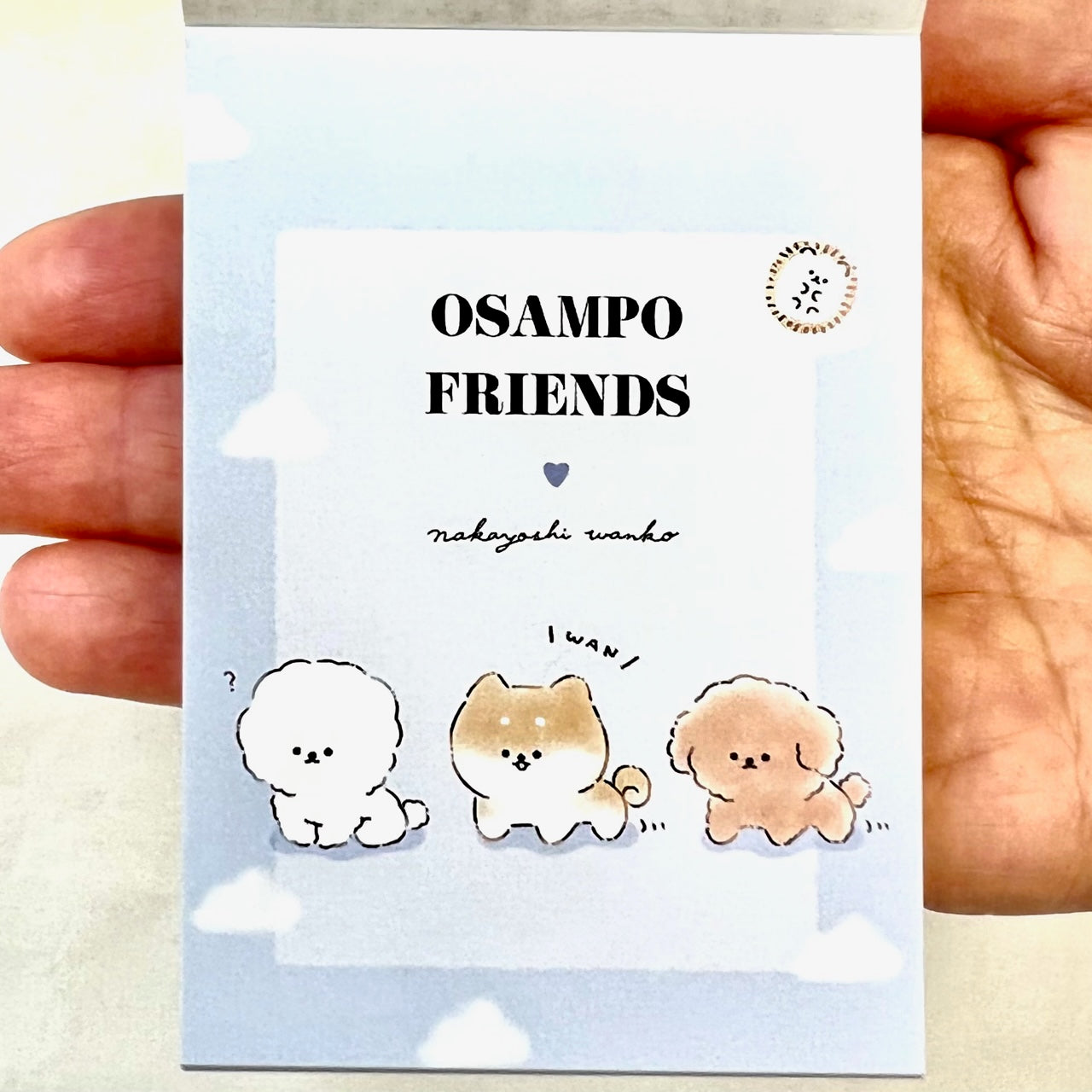 X 108907 Puppy Poodle Dog Osanpo Friends Mini Notepad-DISCONTINUED