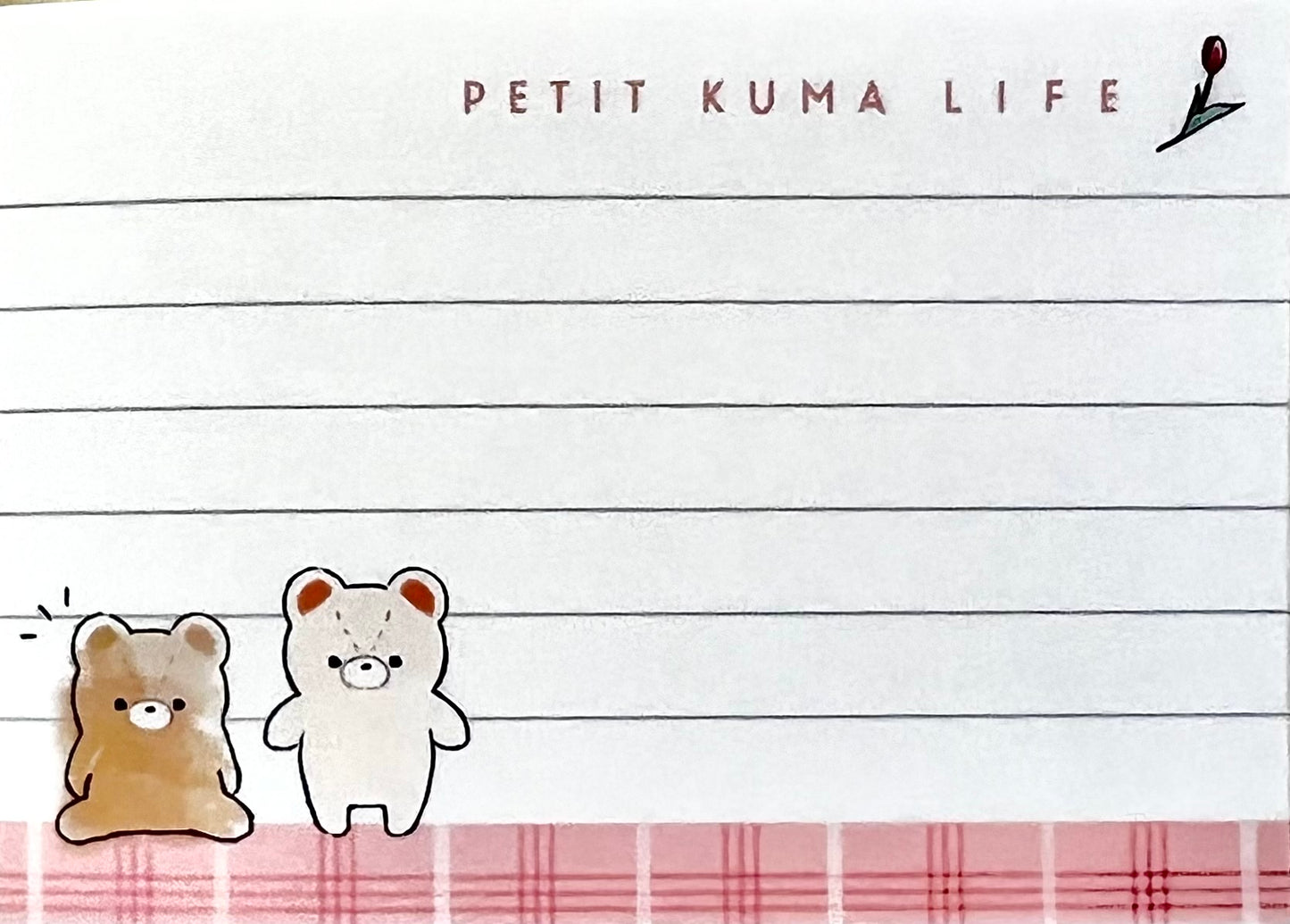 X 206123 Bear Kuma Life Chirashi Mini Notepad-DISCONTINUED