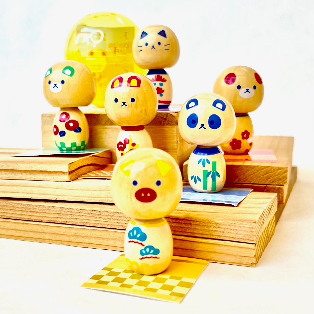 X 70962 Wooden Animal Doll Kokeshi Capsule-DISCONTINUED