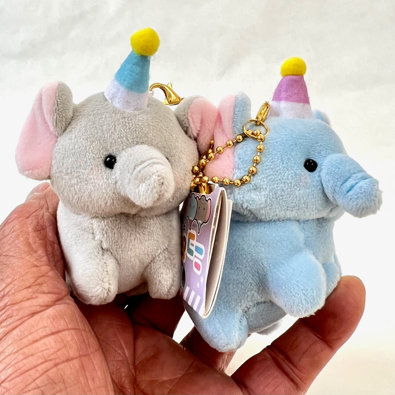 63326 CRUX ELEPHANT BUDDIES PLUSH CHARMS-3 Pairs