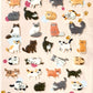 37696 CATS KOREAN PUFFY STICKERS-12